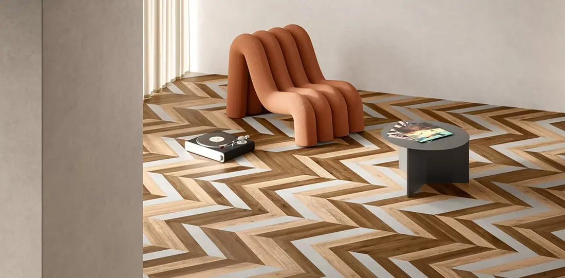 Moduleo Moods Chevron Trio, detail van de vloer