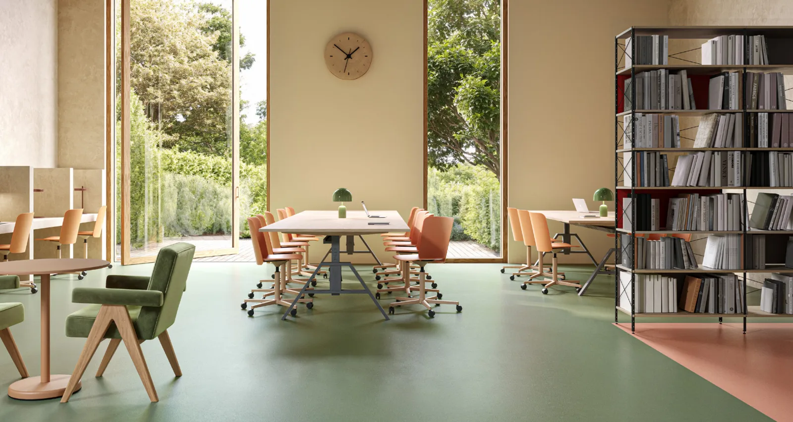 Kantoor met Tarkett Lino Materiale in Crocodile en Candy