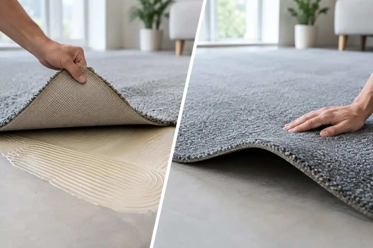 Gelijmde versus losliggende vloerbedekking