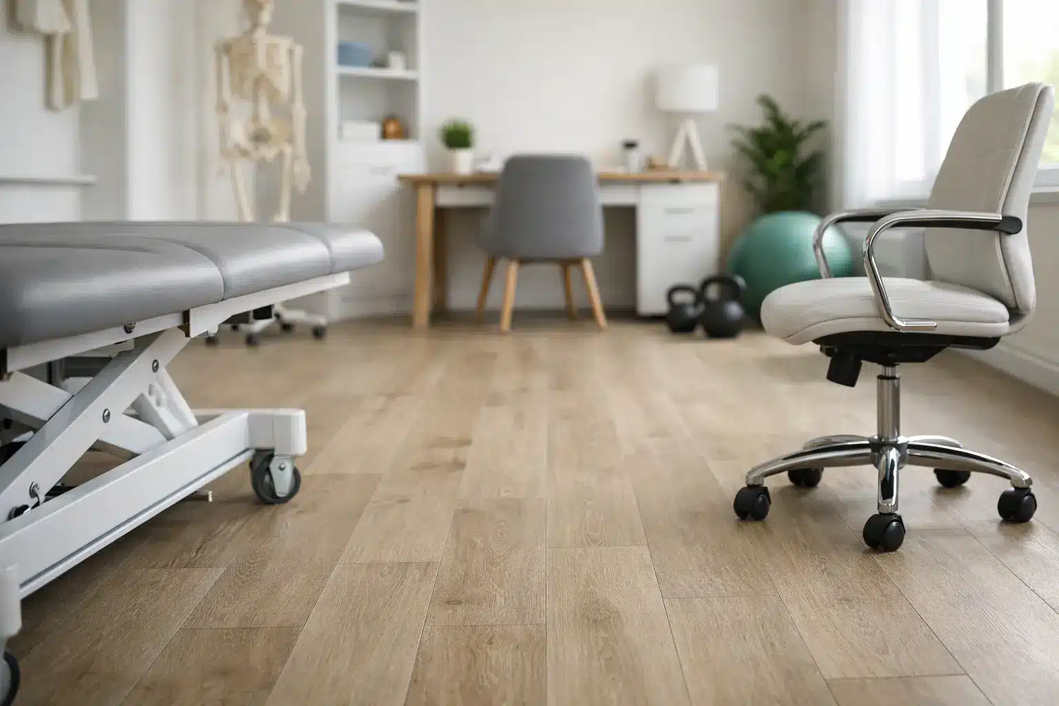 PVC vloer voor praktijkruimte die werkt